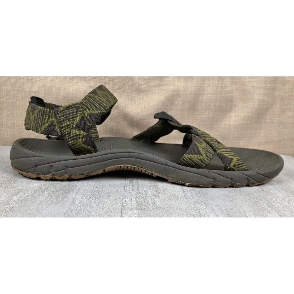 Rafters Stillwater Mountains Eco Green Camo Fabric Open Toe Sandals Men's Sz 10M
